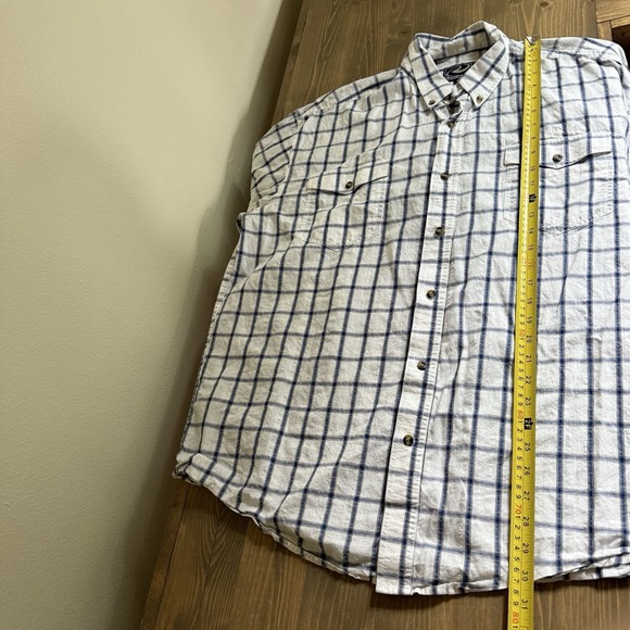 Roper Men's XL‎ White Blue Western Long Sleeve Button Down Shirt Top - Picture 6 of 6